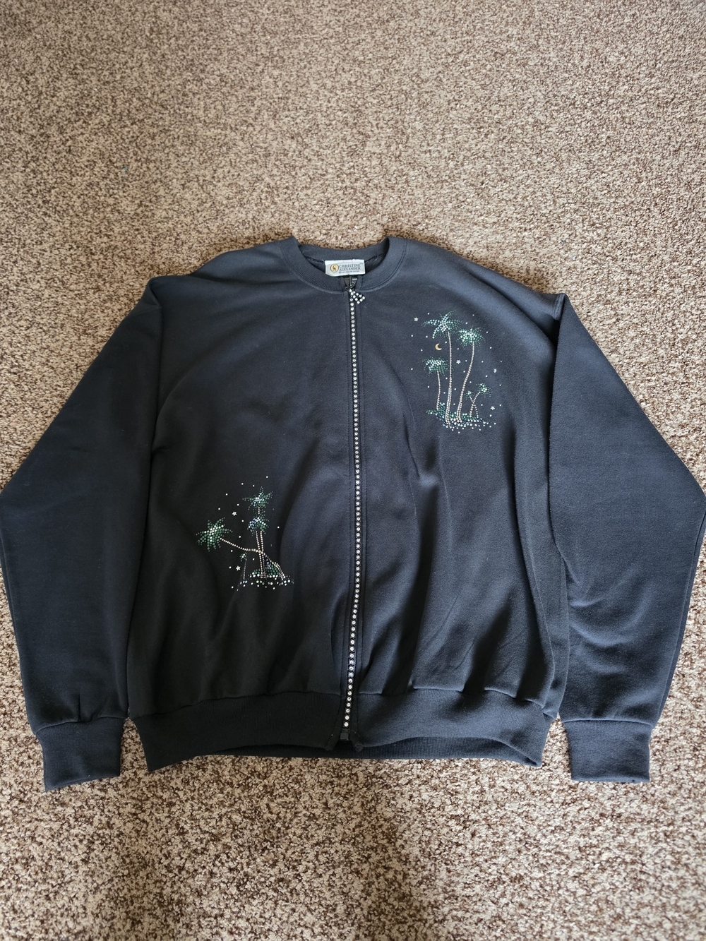 Vintage 90s Christine Alexander Zip Up Badazzle  Sweatshirt Womens Size XL